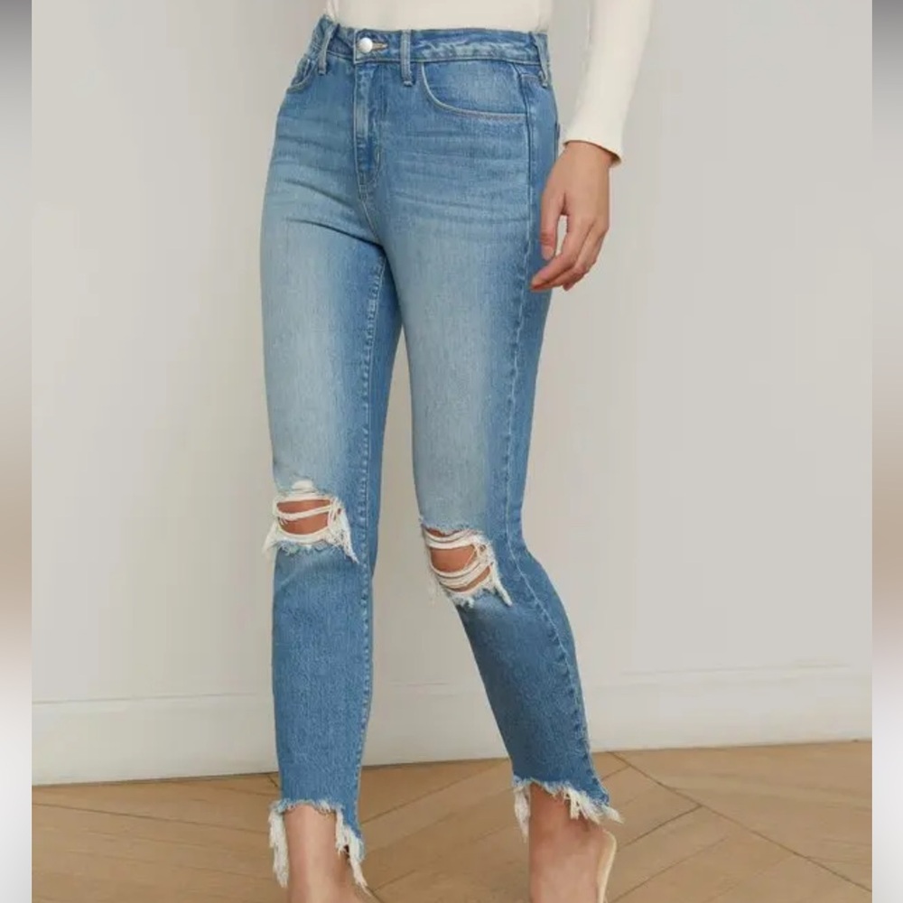 L'AGENCE High Line Distressed Skinny Jean Size 26